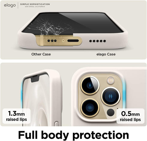 elago Liquid Silicone Case Compatible with iPhone 13 Pro Case (6.1"), Premium Silicone, Full Body Protection - 3 Layer Shockproof Phone Cover, Ant...