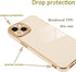 Lafunda Compatible for iPhone 13 Case Cute, Luxury Golden Edge Electroplate Case for Women Girls, Full Camera Protection Shockproof Anti-Scratch S...