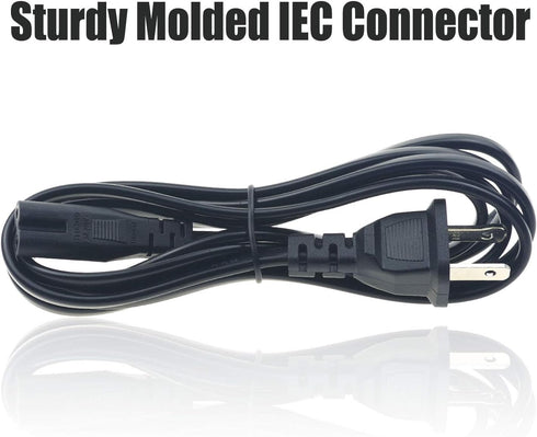 ROLADA AC 2 Prong Cord 6ft Compatible with Sony Asus Acer Toshiba Laptop Charger Samsung LG TCL LED LCD TV Monitor Mini Fridge PS3 PS4 PS5 Slim Pl...
