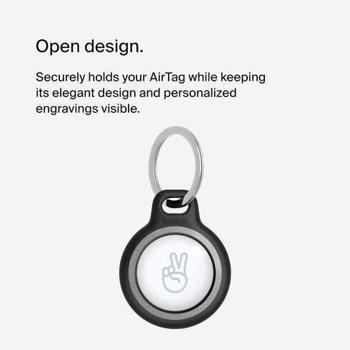 Belkin Apple AirTag Reflective Secure Holder With Key Ring - AirTag Holder - AirTag Keychain Accessories - Reflective & Scratch Resistant AirTag C...