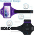 Running Armband with Headset Bag for Samsung Galaxy S25, S24, S23,S22,Zipper Slot Car Key Holder, Workouts Sports Phone Arm Band (Purple)...