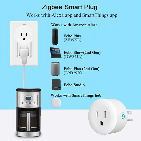 Smart Plug,DOGAIN Zigbee Smart Plugs Outlet Works with ST and Echo Plus Hub Voice Control Compatible with Alexa and The Google Assistant (Hub Requ...