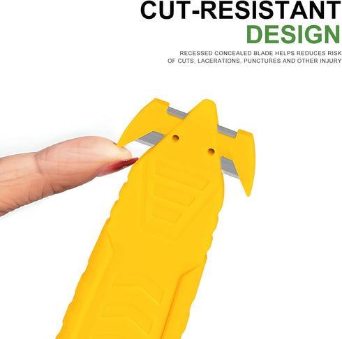 Safety Box Cutter of Stainless Steel Blade, Safety Utility Cutter for Cut Carton and Package, 10pcs...