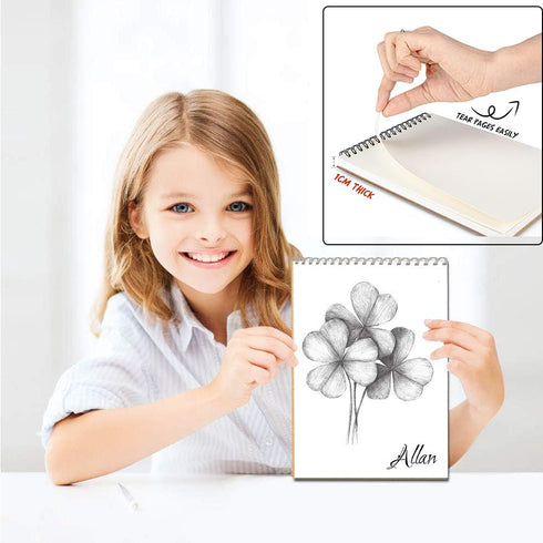 JOYISEN 2PCS Sketch Pad A5 160GSM Spiral Bound Sketchbooks for Drawing Kraft Cover 60 Pages/30 Sheets Watercolour Sketch Book for Adults Children ...