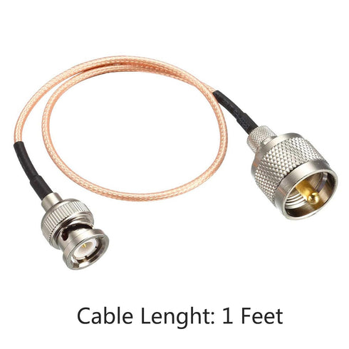 Coaxial Cable with UHF (PL259) Male to BNC Male Connectors Low Loss Coax Cable RG316 50 Ohm 1 Ft...