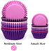 qiqee Mini 300-Count Cupcake Liners Cupcake Cups Food Grade 6 Solid Pink Purple Colors Cupcake Papers Baking Cups Cupcake Wrappers (Mini Size)...