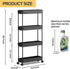 SPACEKEEPER Slim Rolling Storage Cart 4 Tier Bathroom Organizer Cart Mobile Shelving Unit Slide Out Utility Cart for Kitchen, Bthroom, Makeup, Cra...