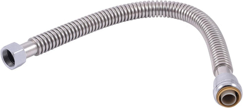 SharkBite 1 Inch x 1 Inch FIP x 24 Inch Stainless Steel Corrugated Flexible Water Softener Connector, Push to Connect Brass Plumbing Fitting, PEX ...