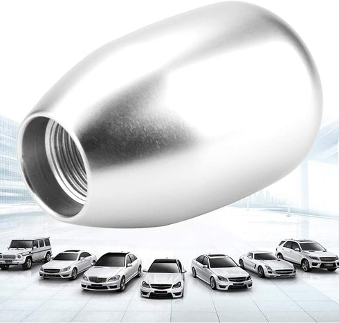5 Speed Car Gear Shift Knob, Manual Gear Shift Knob Stick Head Shifter Lever Stick with 3 Adapters 8/10/12mm(Silver)...