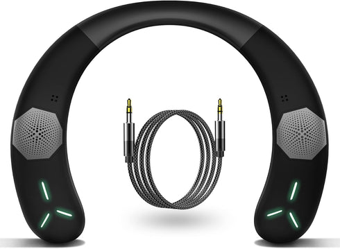 Neckband Bluetooth Speaker, Neck Speaker Bluetooth Wireless with True 3D Stero Sound, Wearable Speaker with Dynamic GRB & AUX, Portable Soundwear ...