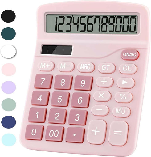 Office Desk Calculator, Cute Calculator for Kids, Basic Calculators Desktop, Dual Power Simple Financial Calculator with Big Button Large Display ...