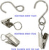 Stainless Steel S Hooks Curtain Clips, 50 Pack Hanging Party Lights Clips, Hangers Gutter Photo, Art Craft Display, 2.4 Inch Long, Silver...