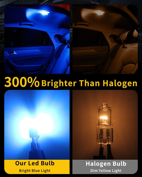 YM E-Bright 20-Pack 194 Led Bulb Blue, T10 168 912 W5W 2825 LED Bulb for Car Interior Dome Map Light Trunk Door Dashboard License Plate Light Lamp...
