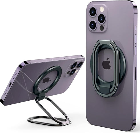 ?2024 Upgraded? Mag Safe Phone Ring Holder, SUPERONE Adjustable Magnetic Kickstand & Removable Phone Grip Compatible with Wireless Charging Only f...