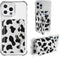 M-Plateau Phone Card Holder, Stick On with Snap Closure 3M Adhesive Leather Phone Wallet Work with iPhone 14 Case and Most Smartphones (Cow Print)...