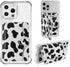 M-Plateau Phone Card Holder, Stick On with Snap Closure 3M Adhesive Leather Phone Wallet Work with iPhone 14 Case and Most Smartphones (Cow Print)...