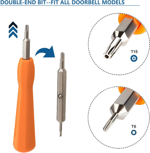 Doorbell Screwdriver kit Replacement,16pcs Doorbell Screw +Double-ended Screwdriver Bit For Video Doorbell,Fit for All Doorbells include Video Doo...