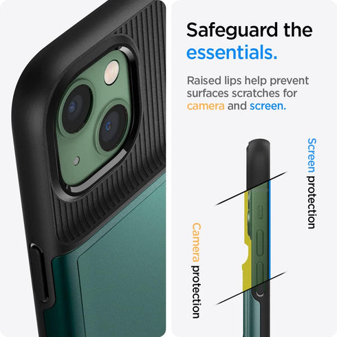 Spigen Slim Armor CS Designed for iPhone 13 Case (2021) - Midnight Green...