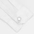 Round White Cufflinks for Men Lady In Gift Case Classic Silver Tone Men's Cufflinks Jewelry Set for Wedding Anniversary Business Party Events Tuxe...