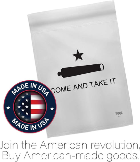Breeze Decor - Come and Take It Canon Americana - Everyday Historic Impressions Decorative Vertical Garden Flag 13" x 18.5" Printed In USA...