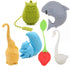 Creative Cute Animal Eco-friendly Silicone Tea Infuser Strainer Set of 6 PCS Elephant Shark Swan Squirrel Strawberry Owl Tea Steeper Tea Lover’s G...