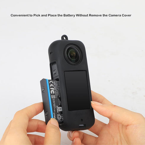 LICHIFIT Silicone Case Lens Cap Camera Protective Cover Shell Skin with Lanyard for Insta360 X3 Action Camera Accessories...