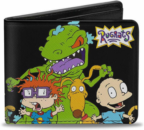 Rugrats Men's Buckle-Down PU Bifold Wallet Reptar w/Chuckie Spike & Tommy, Multicolor, One Size...