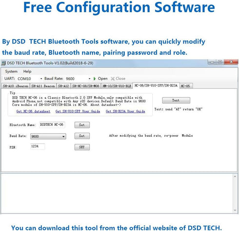 DSD TECH SH-B23A Bluetooth 2.0 to RS232 Serial Adapter with DB9 Converter...