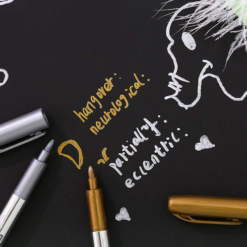 MYARTOOL Metallic Marker Pens, Gold and Silver Metallic Permanent Markers for Artist Illustration, Crafts, Gift Card Making, Scrapbooking, Fabric,...