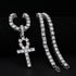 putouzip 18K Gold Iced Out Cross Pendant 316L Stainless Steel Cuban Link Chain Necklace For Men Women...