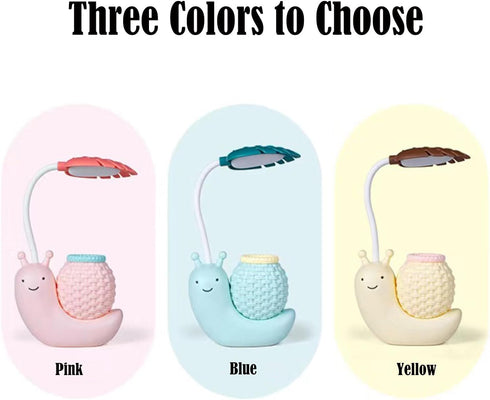 Cute Desk Lamp,Childrens Led Night Light, Portable Foldable Rechargeable Animal Table Lamp for Kids Students Desk with Lights (Blue)...
