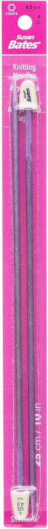 Susan Bates 10-Inch Silvalume Single Point Knitting Needle, 4mm, Lavender......