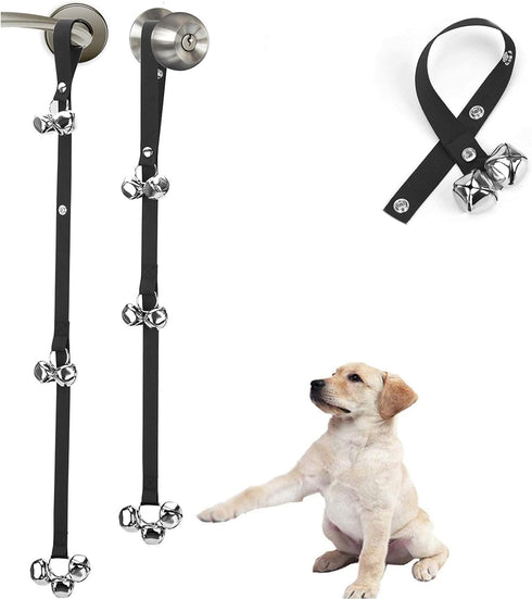Pack of 2 Upgraded Puppy Bells Doorbells for Door Knob, Dog Bells for Potty Training-Louder Jingle, Bigger Bells for Puppies Pep Doggy Canine Pooc...