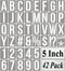 5 Inch Alphabet Letter Stencils for Painting - 42 Pack Letter and Number Stencil Templates with Signs for Painting on Wood, Reusable Numbers and L...