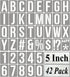 5 Inch Alphabet Letter Stencils for Painting - 42 Pack Letter and Number Stencil Templates with Signs for Painting on Wood, Reusable Numbers and L...