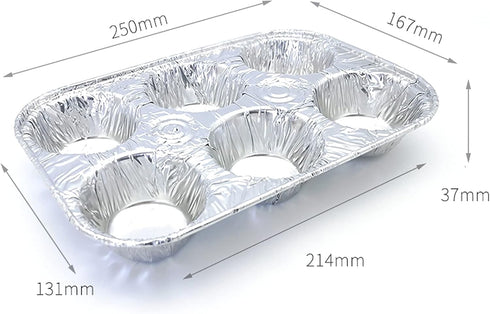 Muffin Pan | 6-Cup Cupcake Aluminum Pans Favorite Muffin Tin Size for Baking Cupcakes - Standard Size (6-cup-20Pack)...