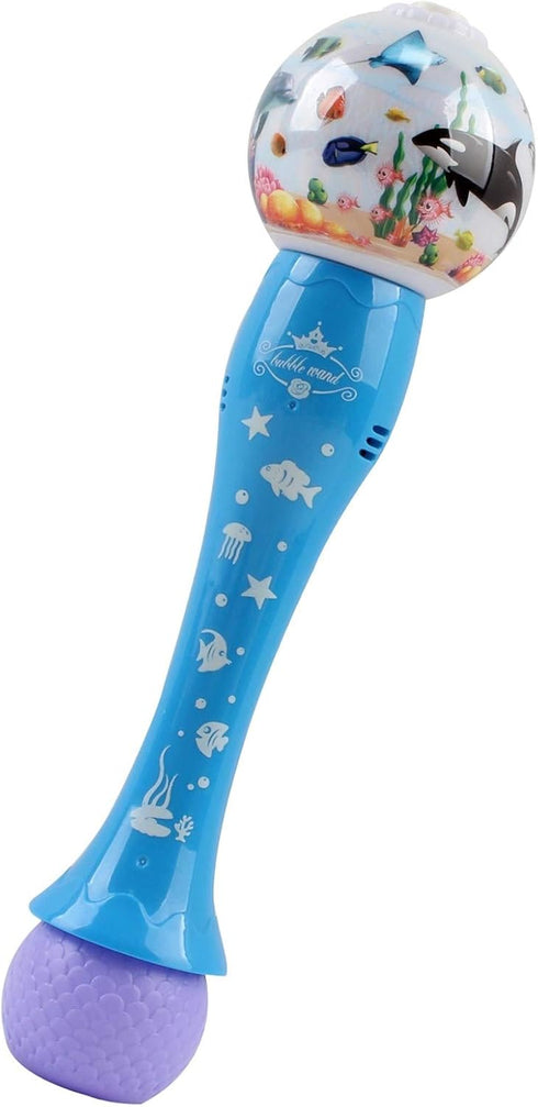 Bubble Blower Ocean Theme Wand Blows Hundreds Per Minute with Light Music Includes Soap Solution Battery Operated Blaster Gun Kids Party Shooter T...