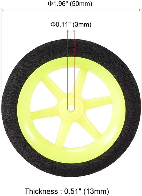 uxcell RC Model Plane Aircraft Wheel Micro Sport Wheel 0.11 Inch X 1.96 Inch - Wheel 6PCS...