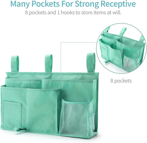 Bseash Bunk Bed Organizer, Bedside Caddy Hanging Bed Organizer Storage Bag 8 Pockets, for College Dorm Rooms Bed, Hospital Bed, Baby Bed Rails, 60...