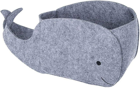 STOBOK Felt Storage Bin, Whale Shaped Storage Basket Fabric Foldable Storage Bin Sundries Organizer Toy Storage Bin for Home Nursery Toys Containe...