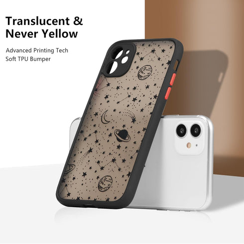 ZTOFERA Compatible with iPhone 11 Case for Star Pattern Translucent Frosted PC Back 3D Girls Woman Boys Cover Shockproof Protective Slim Phone Cov...