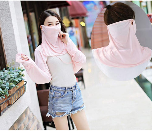 PRETYZOOM Cotton Scarf 4Pcs Sun Protection Masks Silk Neck Scarf Masks Seamless Face Mask Bandanas for, Outdoors, Festivals, Sports (Random Color)...