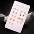 Asooll 9Pairs Star Heart Moon Multiple Stud Earrings set Fashion Stud Earring Set for Women...