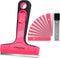 Razor Blade Scraper Tool, 4" Razor Scraper with 20Pcs Replacement Blades, Pink Glass Scraper for Removing Decals, Tint, Stickers, Labels, Caulk, A...