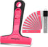 Razor Blade Scraper Tool, 4" Razor Scraper with 20Pcs Replacement Blades, Pink Glass Scraper for Removing Decals, Tint, Stickers, Labels, Caulk, A...