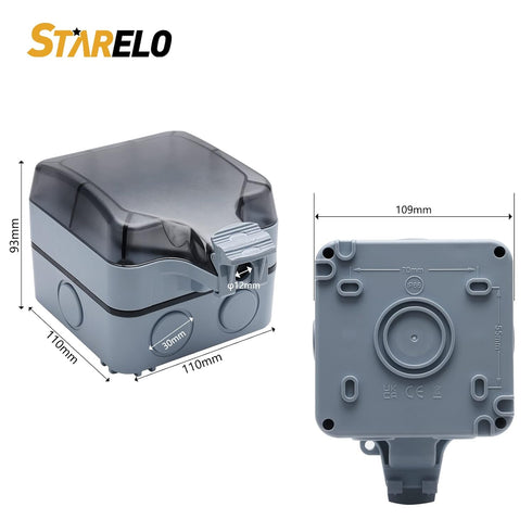 STARELO 15Amp Single outdoor socket waterproof socket, wall power socket, IP66 125V 1group switch socket cover, outdoor weatherproof wall plug soc...