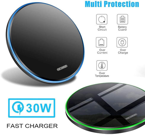 Wireless Charger • 30W Max Wireless Charging Pad • Compatible with Samsung Galaxy S23/S22/S21/S21 Ultra/S21+/S20 fe/S20/Note 20/10,Google Pixel,LG...