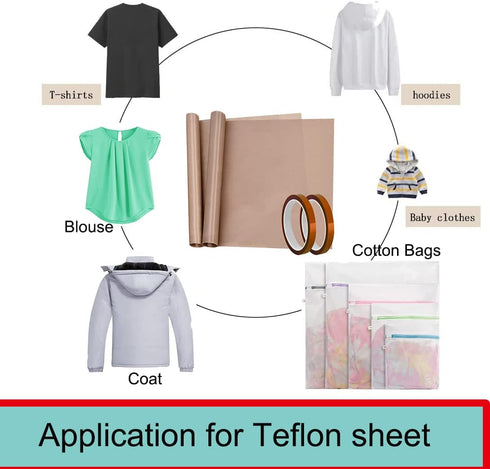 Teflon Sheet for Heat Press T Shirt Teflon Paper Heat Tape for Sublimation Heat Resistant Transfer Tape 1 Set T Shirt Alignment Ruler Guide to Cen...