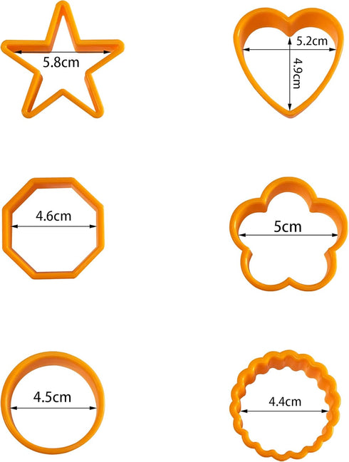 XIPEGPA 12PCS Color Plastic Cookie Cutters Heart Star Triangle for Vegetable Fruit Cutters...