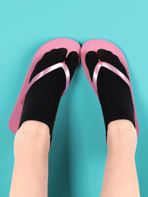 Sintege Flip Flop Socks, 4 Pairs Assorted Colors, Low Cut, Crew, Women's, Cotton, Polyester, Spandex...